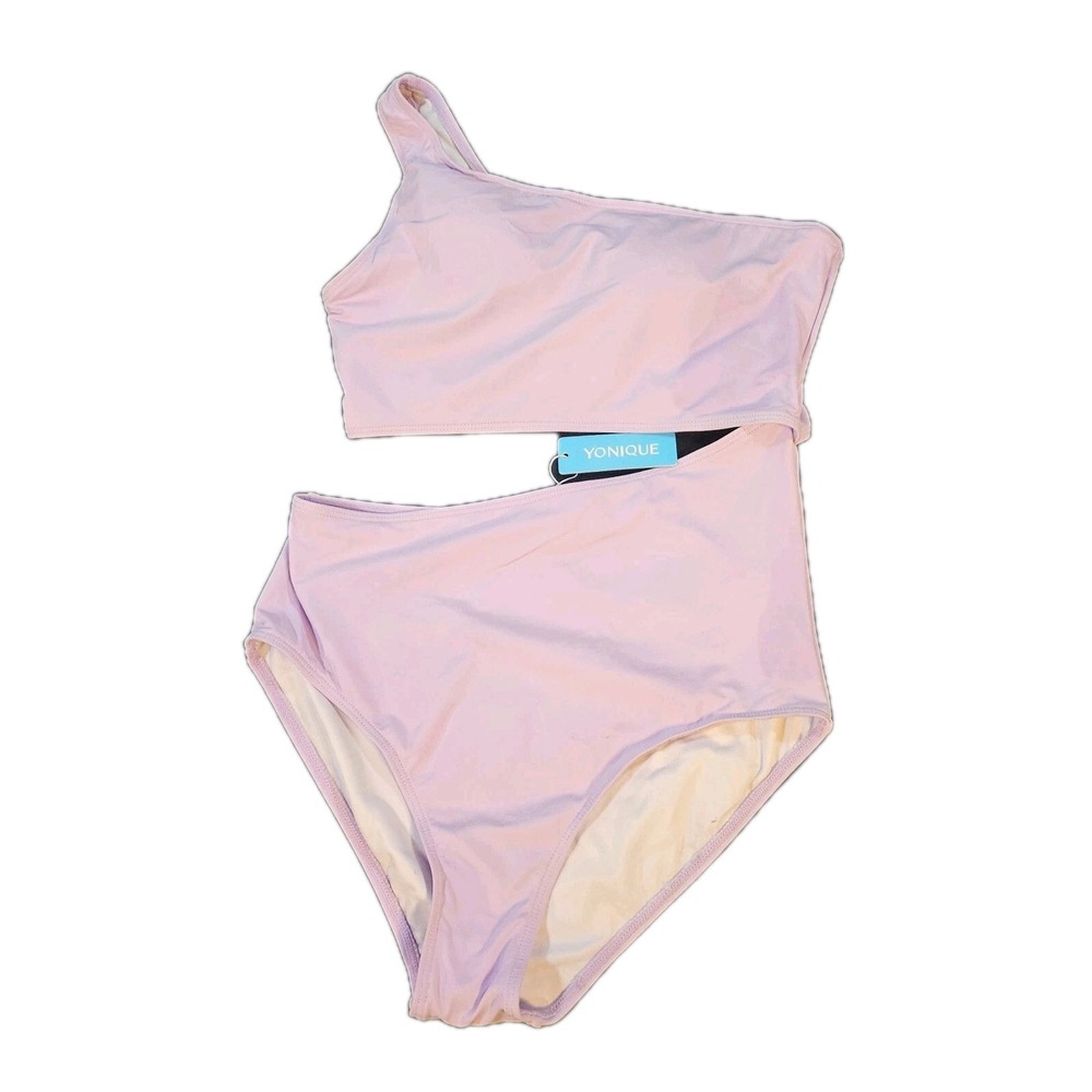 Younique Monokini Womens Size M Lavender One Shoulder Cutout Swimsuit 1-00675